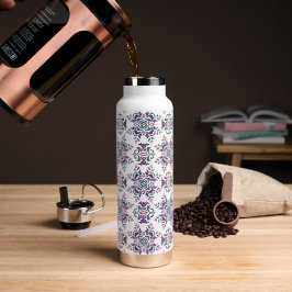 Kleurrijk IkatBloemmotief Patroon Waterfles