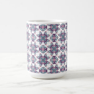 Kleurrijk IkatBloemmotiefpatroon Koffiemok