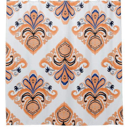 Kleurrijk ikatpatroon in stijl. Elegant et Douchegordijn (Voorkant)