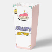 Kleurrijk illustratief verjaardagsfeestje bedankdoosjes (Achterkant)