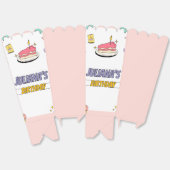 Kleurrijk illustratief verjaardagsfeestje bedankdoosjes (Ongevouwen)