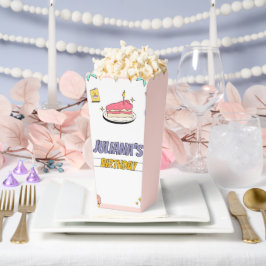 Kleurrijk illustratief verjaardagsfeestje bedankdoosjes