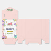 Kleurrijk illustratief verjaardagsfeestje bedankdoosjes (Ongevouwen)