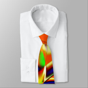 Kleurrijk in majestueuze kleuren, blauw en oranje  stropdas