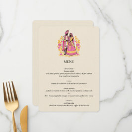 Kleurrijk Indiaas Paar Menu