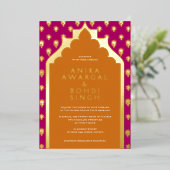 Kleurrijk Indiaas vensterscherm Bindend REAL Folie Uitnodiging (Staand Voorkant)