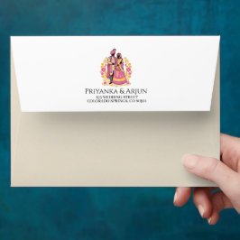 Kleurrijk Indisch Paar Envelop