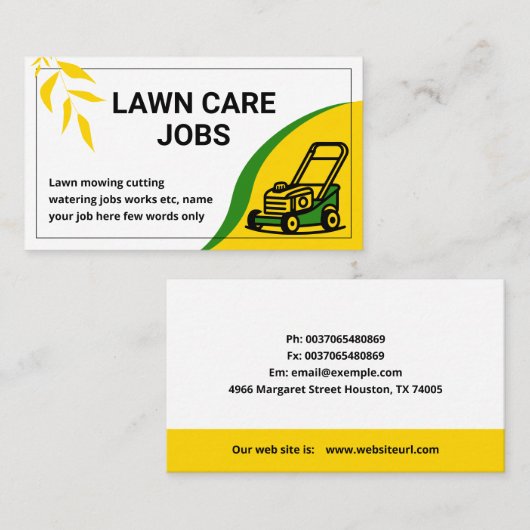 Kleurrijk & Informatief Grasverzorging irrigatiesy Visitekaartje (Voorkant / Achterkant)