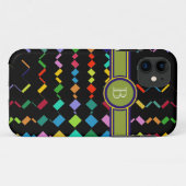 kleurrijk initiaal geometrisch toevoegen Case-Mate iPhone case (Achterkant (horizontaal))