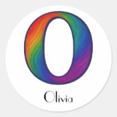 Kleurrijk Initiaal Letter O Sticker (Voorkant)