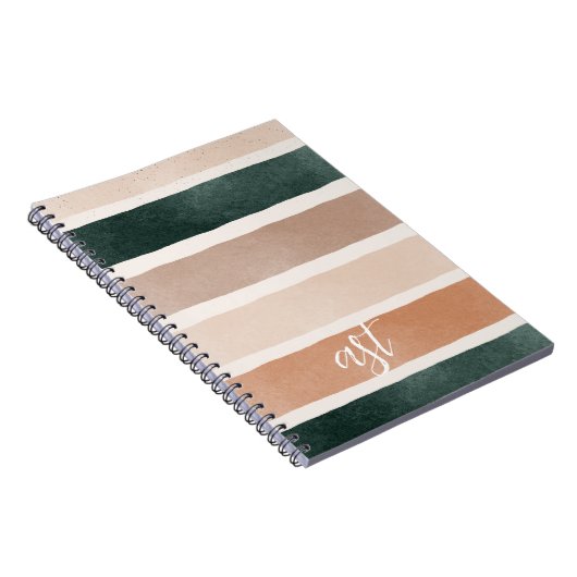 Kleurrijk initiaal van gestreepte vaartuigen met m notitieboek (Rechterzijde)