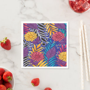 Kleurrijk inpakpapier met creatieve bloemen servet