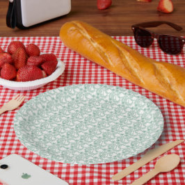 Kleurrijk inpakpapier met een herhalend patroon o papieren bordje