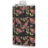 Kleurrijk insect en botanisch naadloos ontwerp heupfles (Links)