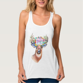 Kleurrijk Inspirerend Floral Deer Tanktop