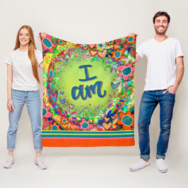 Kleurrijk Inspirerend I AM Floral Inspirivity Fleece Deken