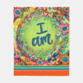 Kleurrijk Inspirerend I AM Floral Inspirivity Fleece Deken (Voorkant)