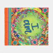 Kleurrijk Inspirerend I AM Floral Inspirivity Fleece Deken (Voorkant (Horizontaal))