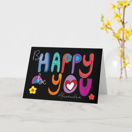 Kleurrijk Inspirerend, wees gelukkig ben u douane Kaart (Gele Bloem)