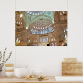 Kleurrijk interieur koepelplafond van Blauwe Moske Poster (Keuken)