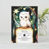 Kleurrijk Into the Bossen Uil Verjaardag Kaart (Staand voorkant)