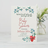 kleurrijk islamitisch baby shower-arabisch kaart (Staand voorkant)