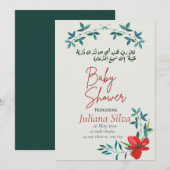 kleurrijk islamitisch baby shower-arabisch kaart (Voorkant / Achterkant)