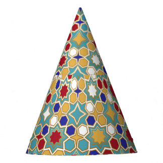 Kleurrijk Islamitisch Mozaïek Naadloos Patroon Feesthoedjes