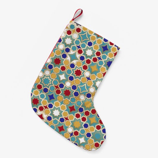 Kleurrijk Islamitisch Mozaïek Naadloos Patroon Kleine Kerstsok (Voorkant (Hangend))