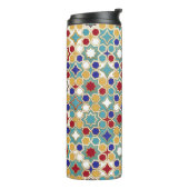 Kleurrijk Islamitisch Mozaïek Naadloos Patroon Thermosbeker (Gedraaid links)