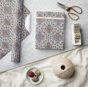 Kleurrijk Iznik Perzisch Turks Handgeschilderde Re Cadeaupapier