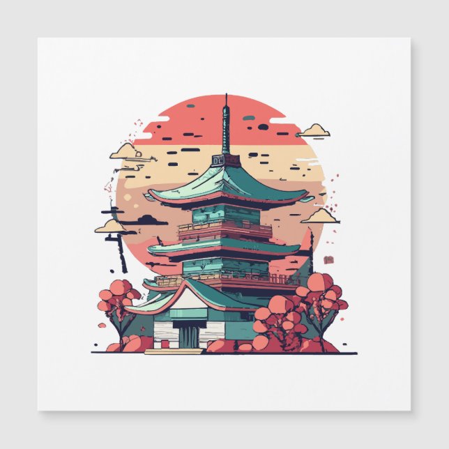 Kleurrijk Japan Gebouw Kunst (Voorkant)
