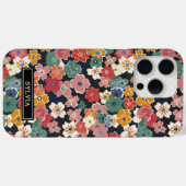 Kleurrijk Japans Bloemendruk met Monogram Case-Mate iPhone Case (Achterkant (horizontaal))