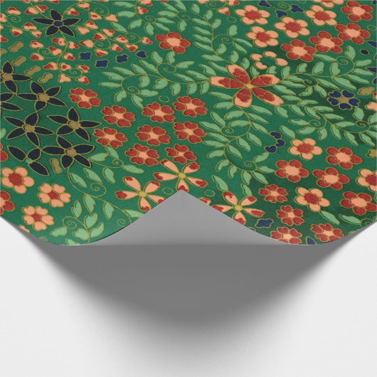  kleurrijk Japans bloemmotief Cadeaupapier (Hoek)