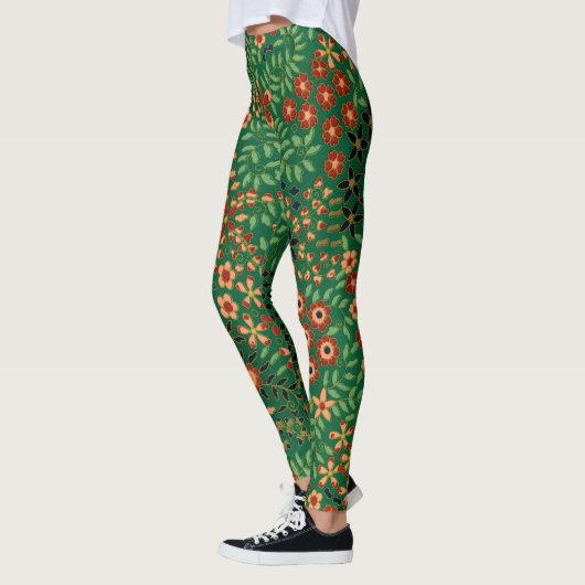  kleurrijk Japans bloemmotief Leggings (Links)