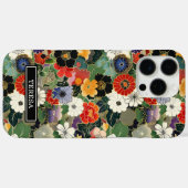 Kleurrijk Japans bloempatroon met monogram Case-Mate iPhone Case (Achterkant (horizontaal))