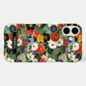 Kleurrijk Japans bloempatroon met monogram Case-Mate iPhone Case (Achterkant (horizontaal))