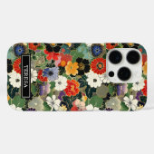 Kleurrijk Japans bloempatroon met monogram Case-Mate iPhone Case (Achterkant (horizontaal))