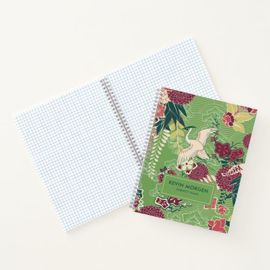 Kleurrijk Japans zijdepatroon Notitieboek (Binnen)