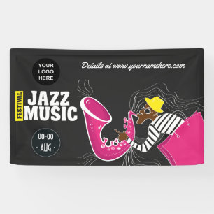 Kleurrijk Jazz Music Festival voeg logo gepersonal Spandoek