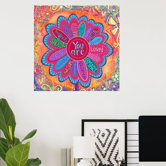 Kleurrijk Je bent Flower Inspirerend Classroom Poster