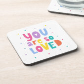 Kleurrijk je bent zo geliefd bier onderzetter (Linkerzijde)