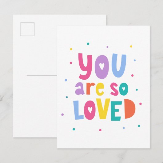 Kleurrijk je bent zo geliefd briefkaart (Voorkant / Achterkant)