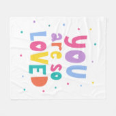 Kleurrijk je bent zo geliefd fleece deken (Voorkant (Horizontaal))