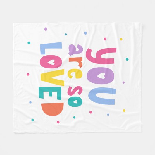 Kleurrijk je bent zo geliefd fleece deken (Voorkant (Horizontaal))