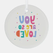 Kleurrijk je bent zo geliefd glas ornament (Achterkant)