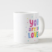 Kleurrijk je bent zo geliefd grote koffiekop (Voorkant rechts)