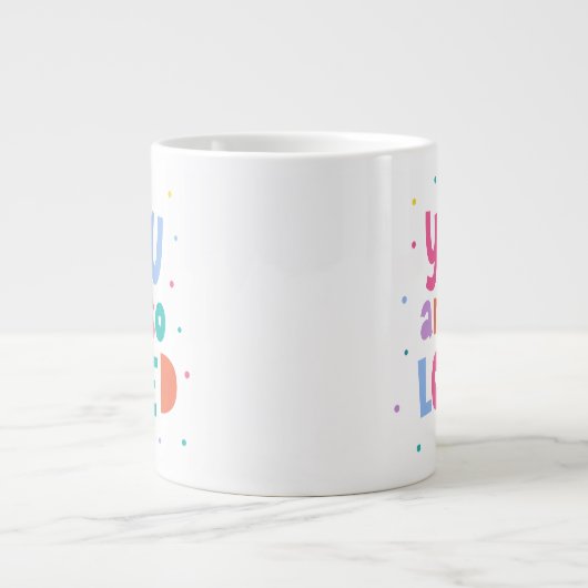 Kleurrijk je bent zo geliefd grote koffiekop (Voorkant)