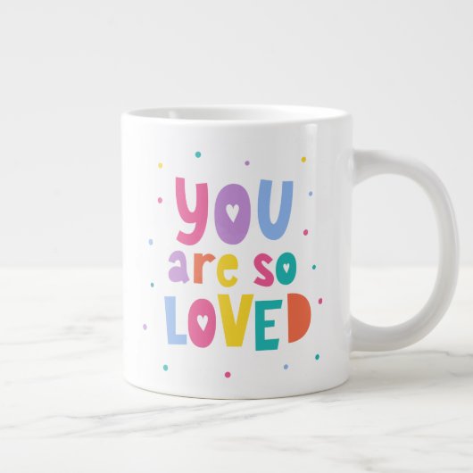 Kleurrijk je bent zo geliefd grote koffiekop (Rechts)