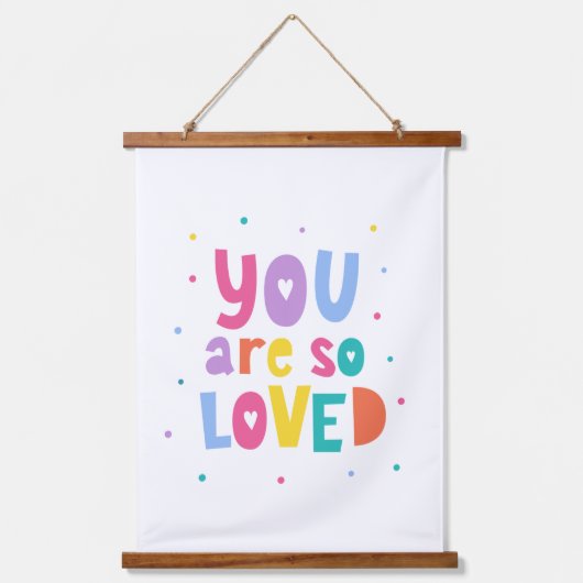 Kleurrijk je bent zo geliefd hangend wandkleed (Voorkant)